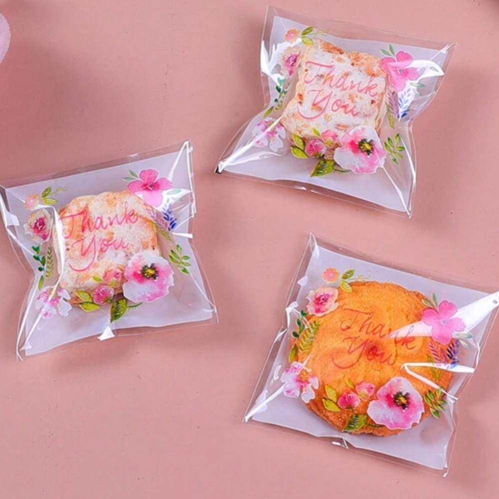 20 Small Thank You Floral Printed Gift Bags - Picture 4 of 5